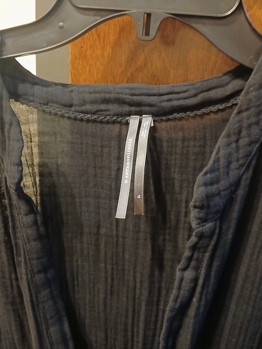 NWOT/ ANTHROPLOGIE black boho short sleeve maxi dress - Picture 3 of 6